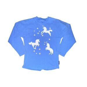 Disney MGM Resorts Spirit Jersey Girl's Size S Blue Magical MGM Unicorns L/S